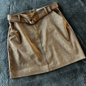 Hollister Tan Belted Mini Skirt